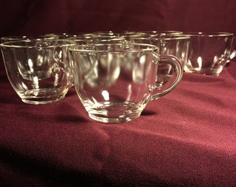 Federal Glass Co. | Set of 12 Punch Cups | Clear | 6 oz