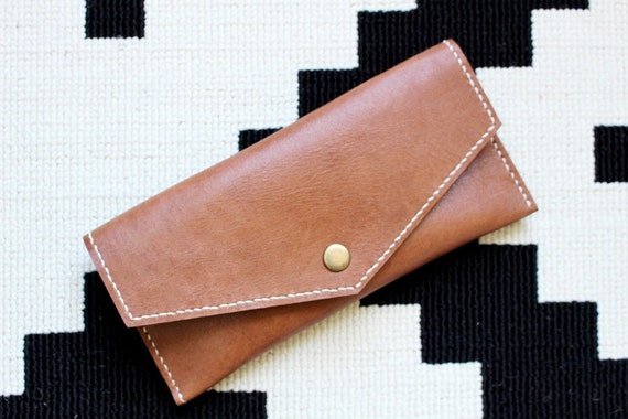 Minimalist leather wallet brown leather wallet leather