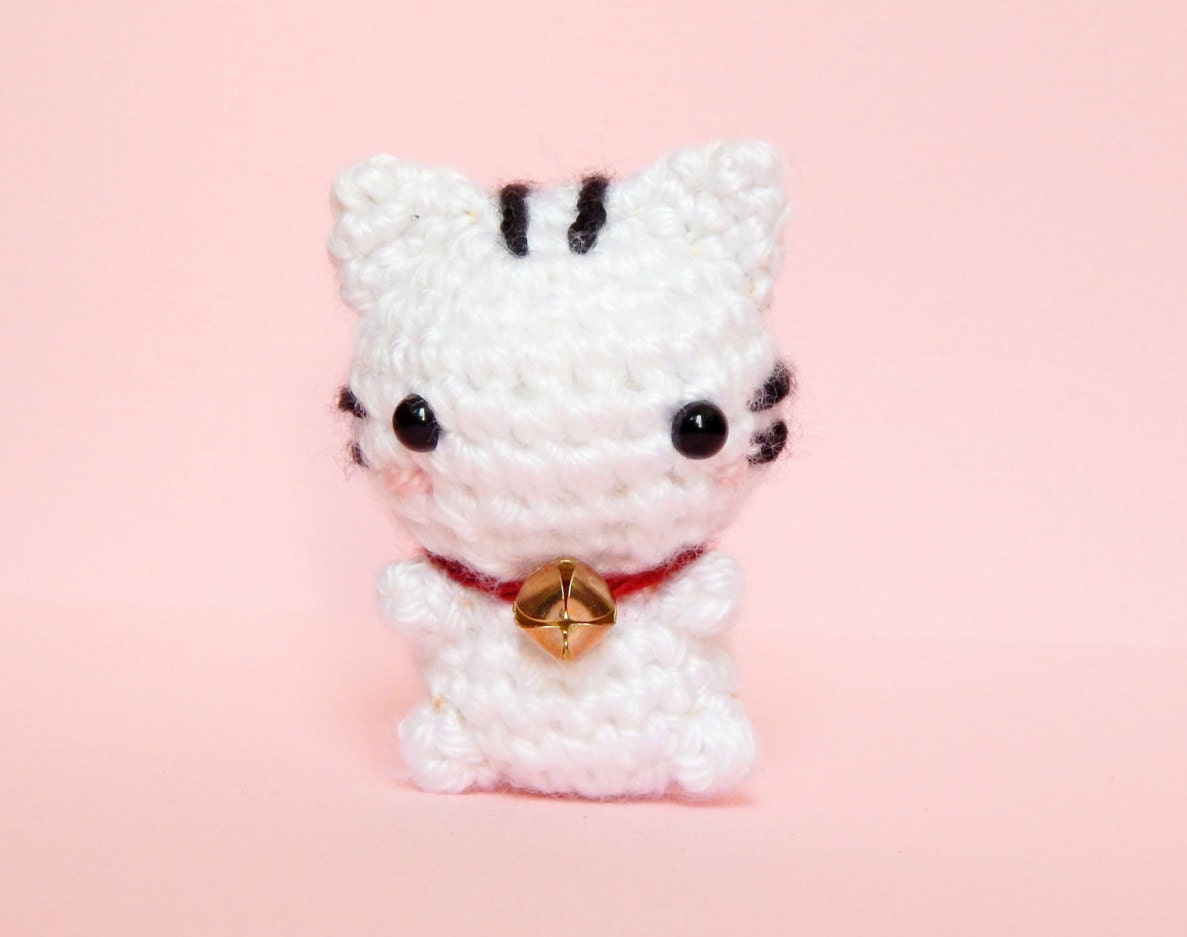 Mini Lucky Cat Amigurumi Lucky Cat Plush White Cat