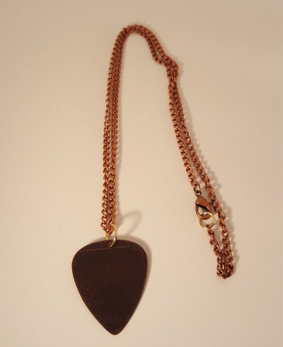 Guitar Pick Necklace Pick Necklace Bronze Necklace by CreativeMarc