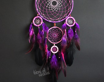 Dream catcher Dreamcatcher American mascots Indian talisman Purple color Boho Home Decor Native American