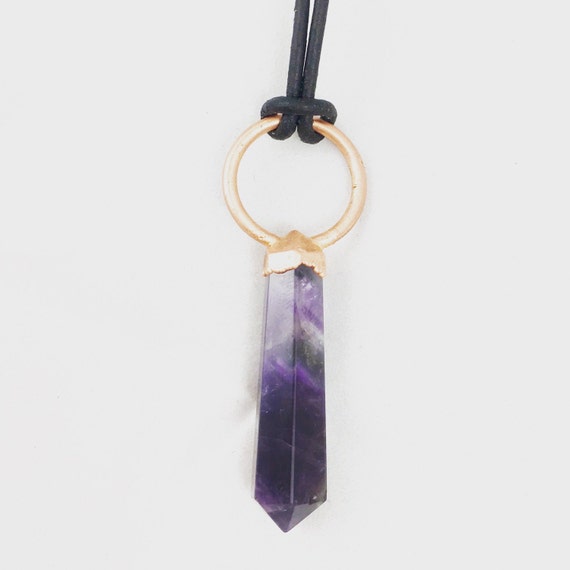 Gemstone Point Necklace Set - Amethyst