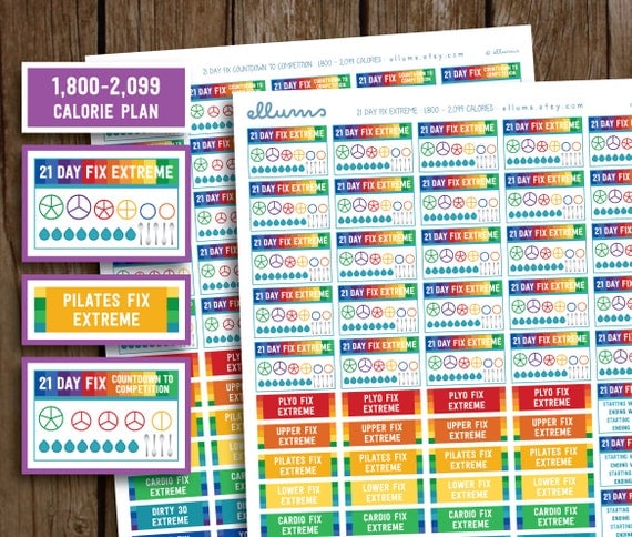 21 Day Fix Planner Stickers