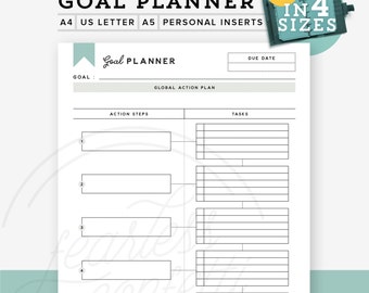 Printable Goal Planner, Printable Goal Tracker, Goal Planner Personal Planner Inserts, Goal Setting printable, Goal Digger INSTANT DOWNLOAD