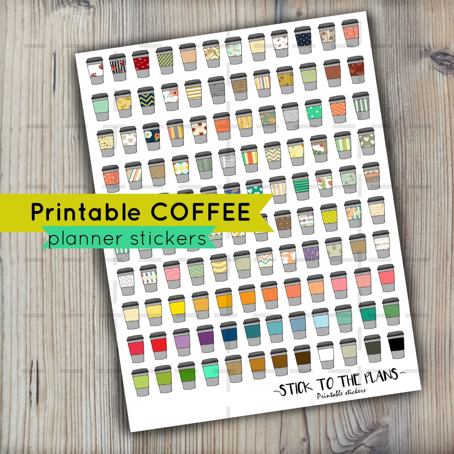 Coffee Planner Stickers Printable | coffee printable planner stickers patterned coffee planner Coffee Planner Stickers Printable | coffee printable planner stickers patterned coffee planner