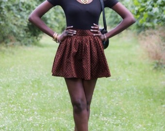 African print skirt, short African skirt, women's short skirt, short skirt, African skirt, Ankara skirt, round gathered skirt