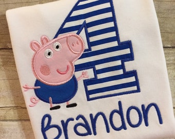 George Pig Birthday Shirt, George Pig Party, Personalized George Pig Shirt, George Pig Boys Shirt, Peppa Pig Shirt, Peppa the Pig, George