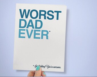 Funny Card for Dad, Birthday Card, Sarcastic Dad Card, INSTANT DOWNLOAD, Printable Card + Envelope, Funny Dad Card, Printable DIY Gift