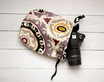 DSLR Camera Bag - Camera Bags for Women - Purple Camera Strap - Camera Accessories - Photographer Gift - Sassy Sack Purple Medallion