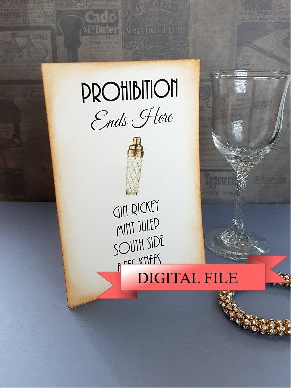 PRINTABLE Great Gatsby wedding decoration Art Deco Signature