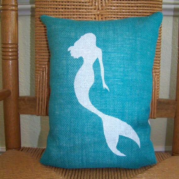 Mermaid pillowBeach decor Ocean pillow by KelleysCollections