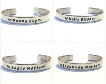 Infant Name Bracelet - Child Name Bracelet - Personalized Jewelry - Name Cuff - Baby Bracelet - Hand Stamped Jewelry - Personalized Bracelet