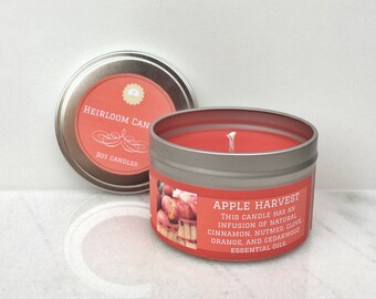 Apple Harvest Scented Soy Candle - Seasonal Candle - Cinnamon Soy Candle - Apple Soy Candle - Home Decor Gift - Unisex Gift - Holiday Candle