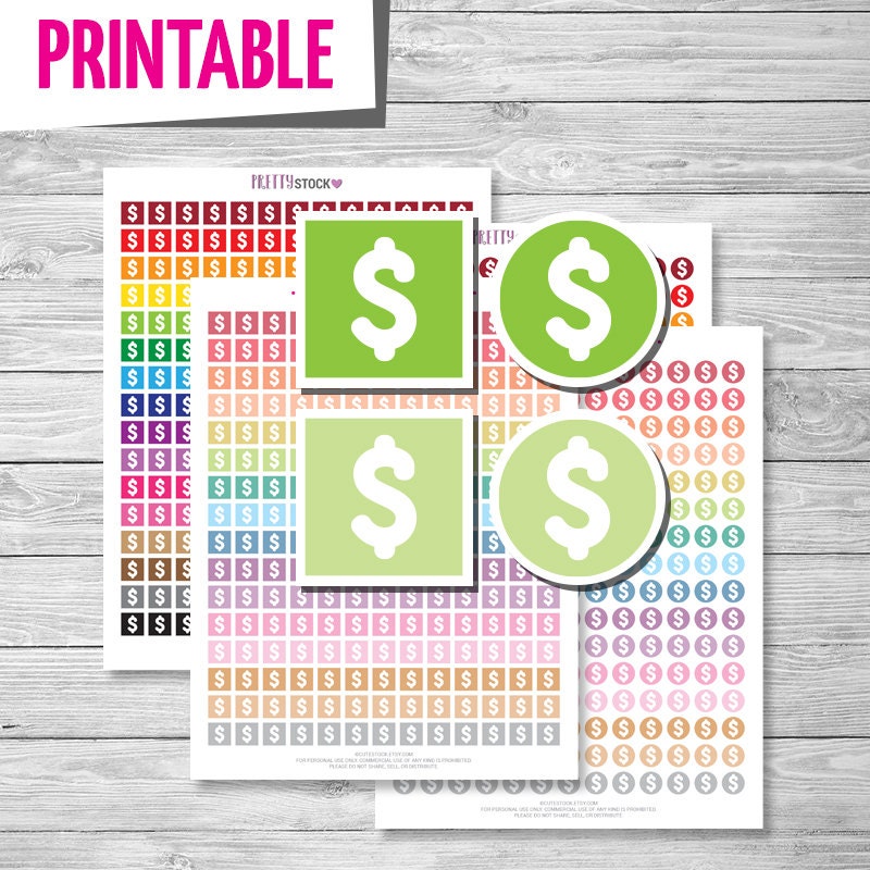 Dollar Stickers Money Stickers Printable Dollar Stickers