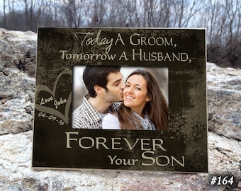 TOD/GR: 8"x10" Holds 4"x6" Photo Parents Wedding Gift Parents of the Groom Father of the Groom Gift Mother of the Groom Gift Thank You Gift