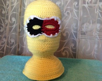 Harlequin Mask, Hand Crocheted for size Toddler / Child