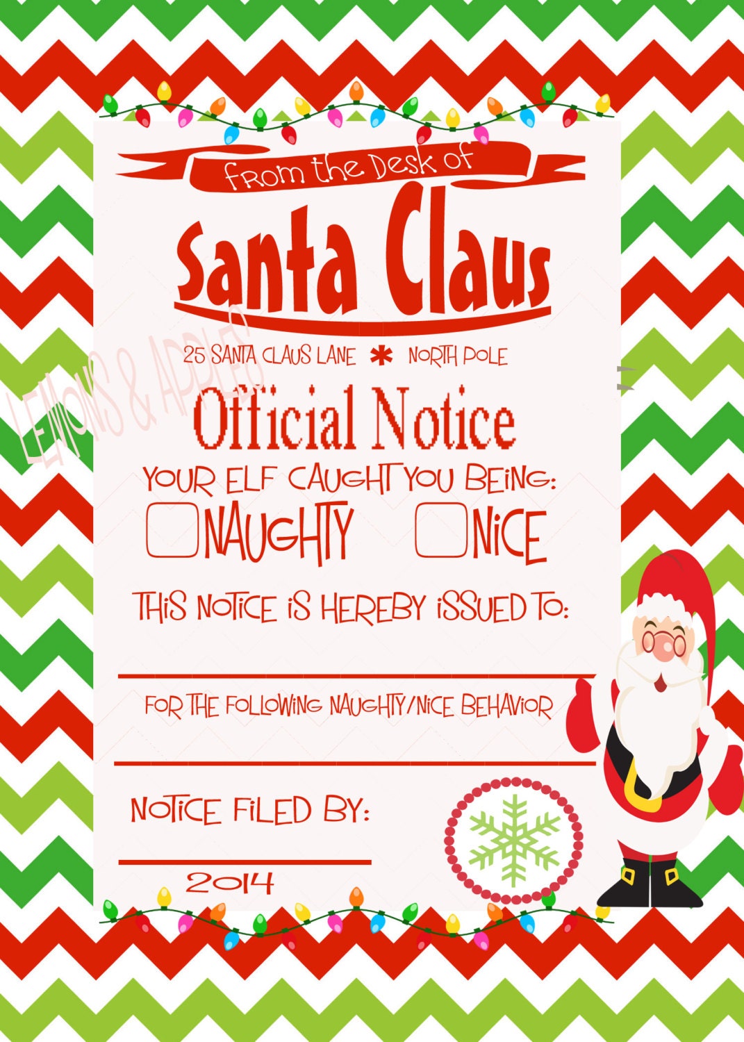 Santa Clause Official Notice by SouthernCharmCustomD on Etsy