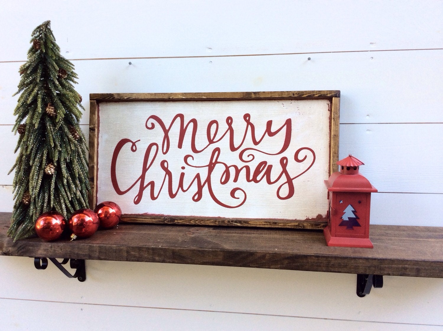 Merry Christmas Sign Rustic Christmas Sign Merry Christmas