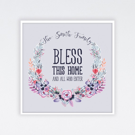 Items similar to Printable Bless This Home Print | Home Decor Wall Art ...