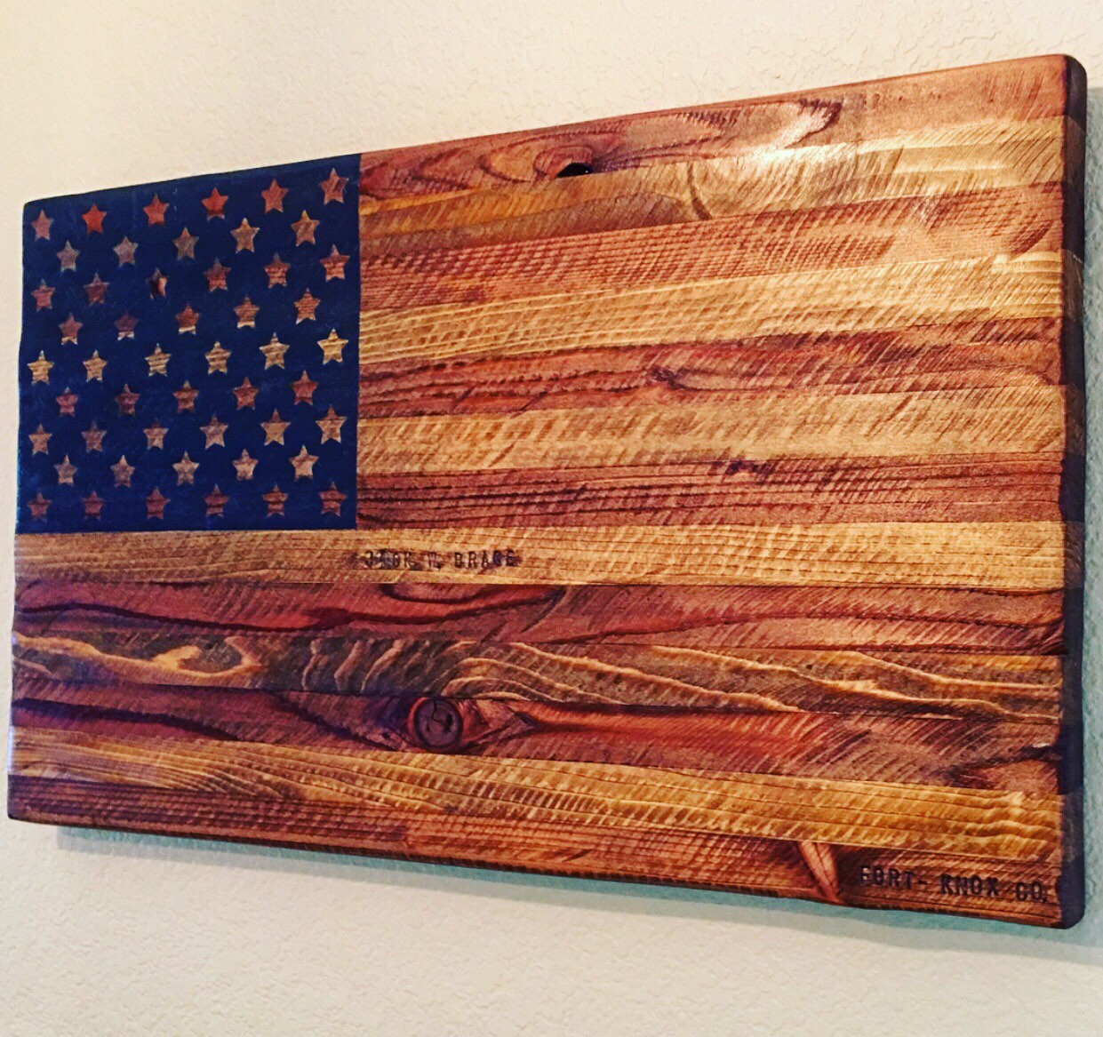 American Flag Wall Art Solid Reclaimed Wood by TheFortKnoxCo