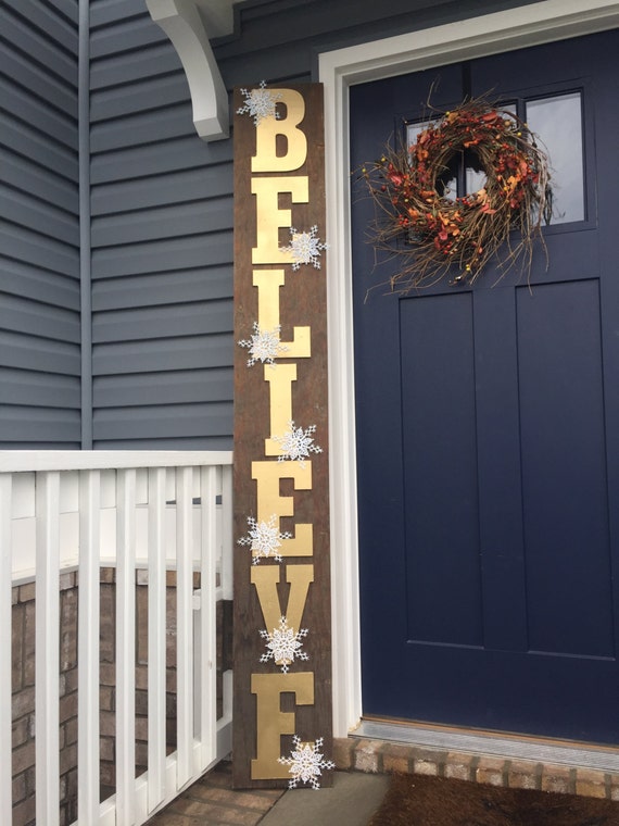 Huge Believe Christmas Porch Decoration