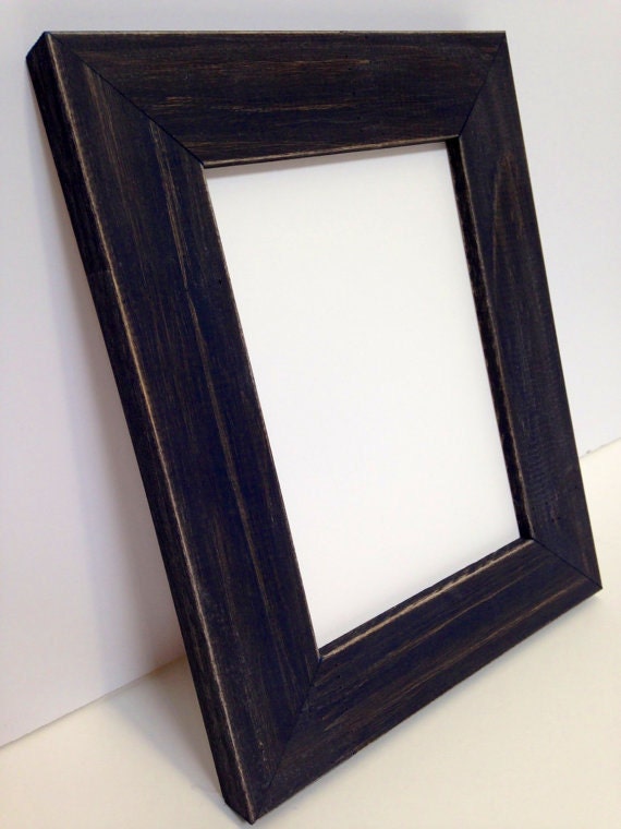 NAVY BLUE Rustic Wood Picture Frame Reclaimed Distressed Wood