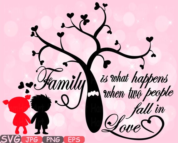 Download Family SVG Word Art family tree quote clip art silhouette