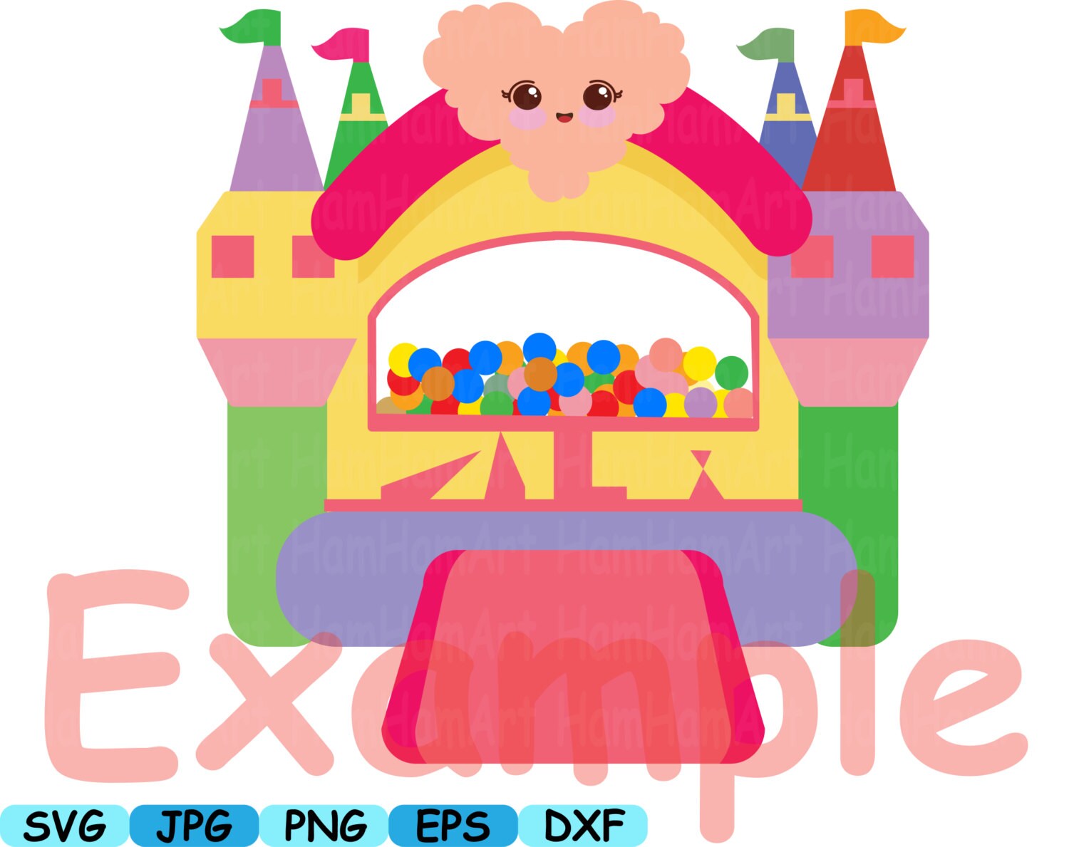 Download Jumping Castle Balloons SVG bounce house cutting files Clip