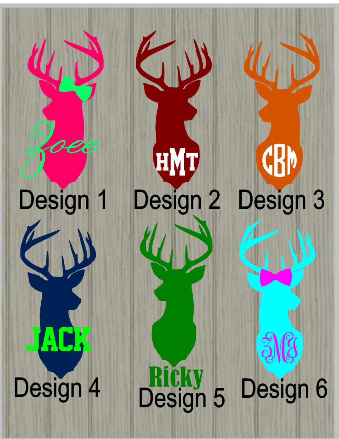 Deer Head Decals
