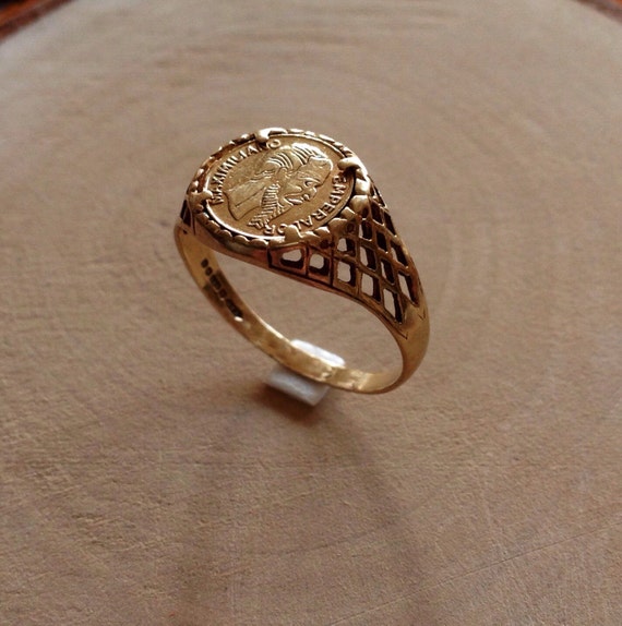 Maximiliano Ring Maximiliano Emperador Antique Gold Ring 9ct