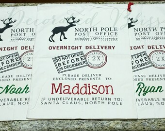 Santa Sack, Santa, Personalized Santa Sack, Blank Santa Sack, Santa Claus Sack, Christmas Tote, Holiday Sacks, Holiday Bags, Christmas Gift
