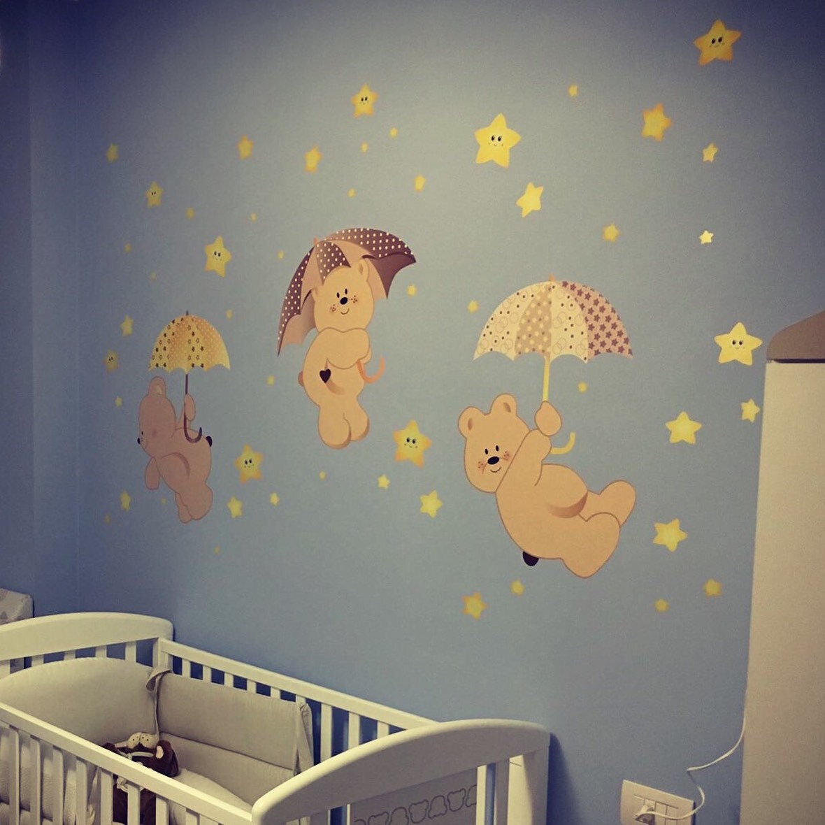 Adesivi murali bambini wall decals baby wall di labandadelriccio Adesivi murali orsetti beige per cameretta
