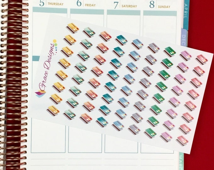 Credit Card Planner Stickers, for Erin Condren, Filofax, Kiki K, Inkwell, limelife, Happy Planner or any Planner