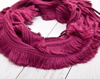 Burgundy Scarf, Wine Large scarf, Crochet Scarf, valentines gift, Womens Accessories (004)