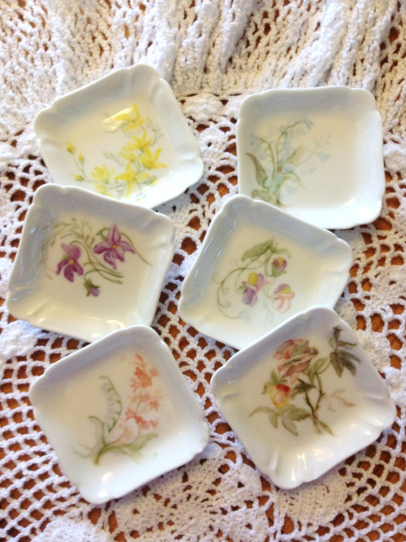 Butter Pat Dish Antique Haviland & Co China Hand Painted