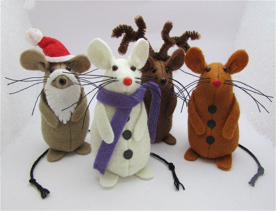 christmas mice stuffed animals