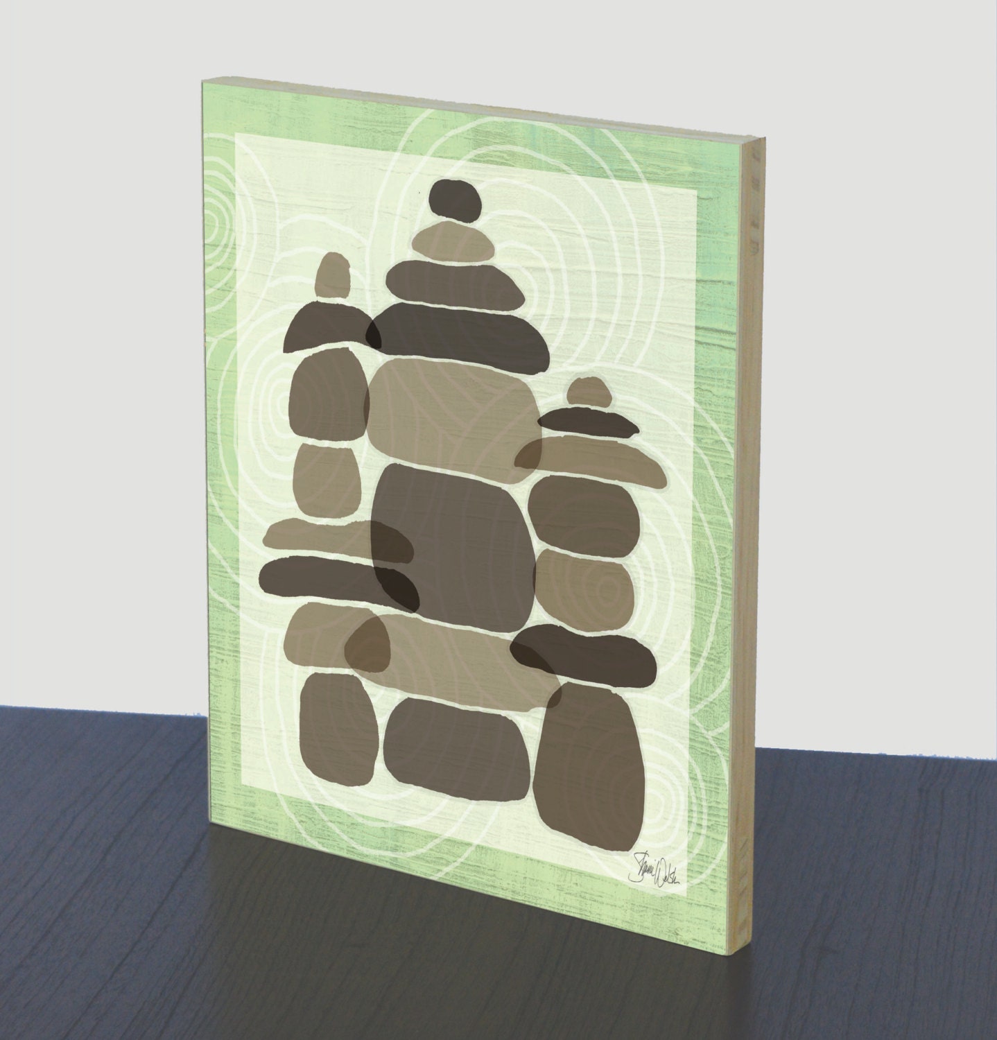Zen garden stone art panel print. Zen garden print. Zen home