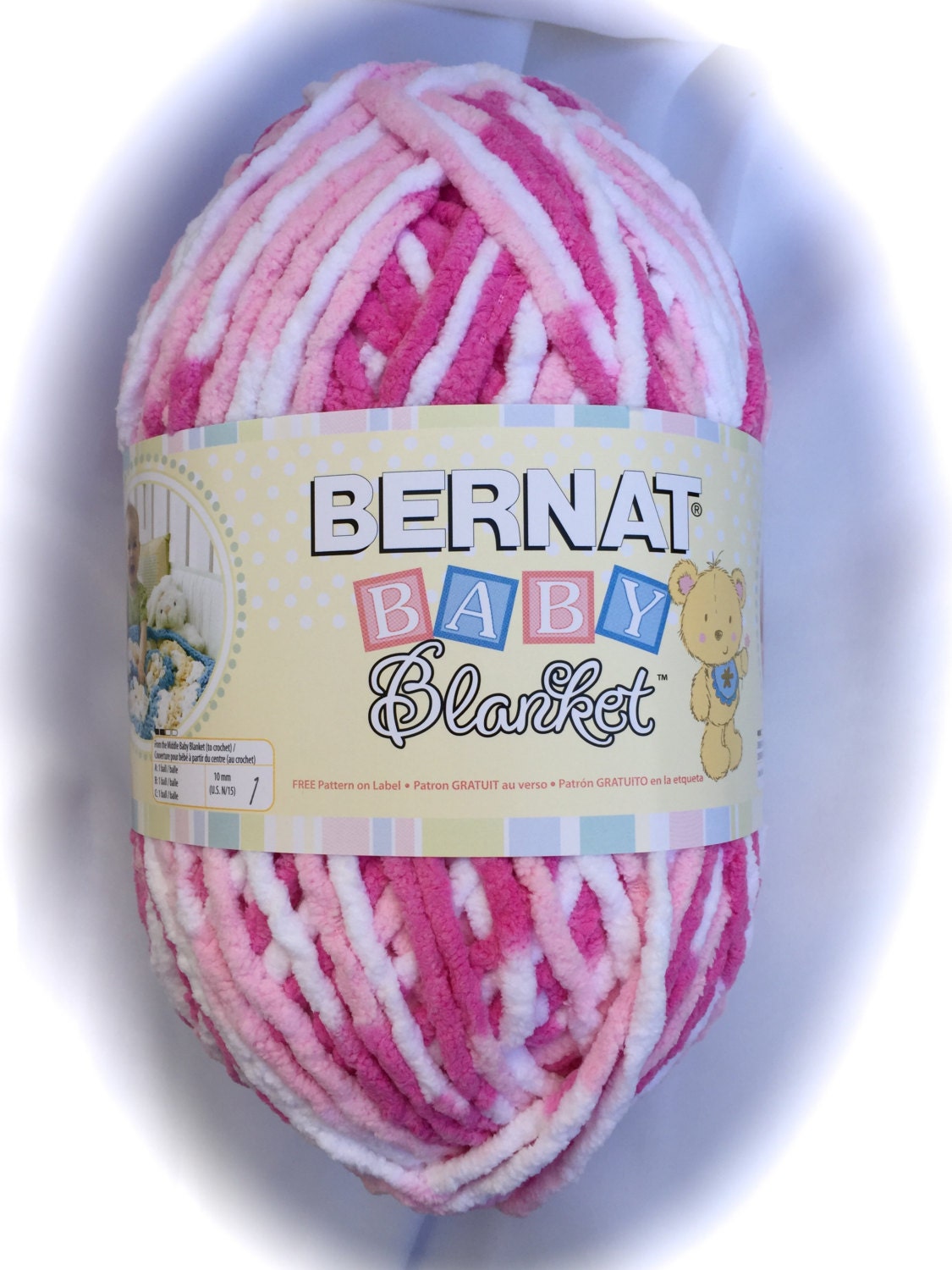 Pink Dreams 04412 Bernat Baby Blanket Yarn 10.5 Oz Skein