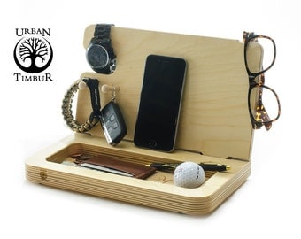 Gifts For Men, Gifts for Him, Docking Station, MENS PERSONALIZED, Iphone dock, Iphone docking station, wood docking station, Desk Organizer