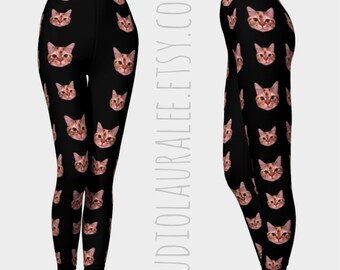 Custom Pet Leggings, Capris, compression fitness leggings or capris, workout leggings, art leggings, original art, eco friendly, dogs, cats