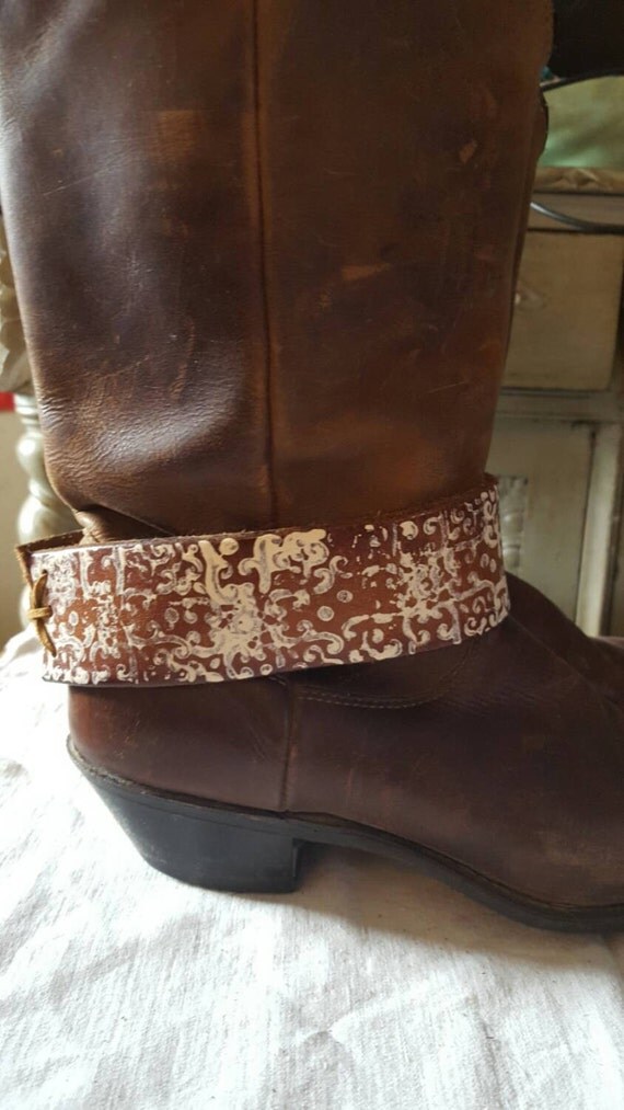 Items similar to Boot straps, Leather Boho style boot belts boot