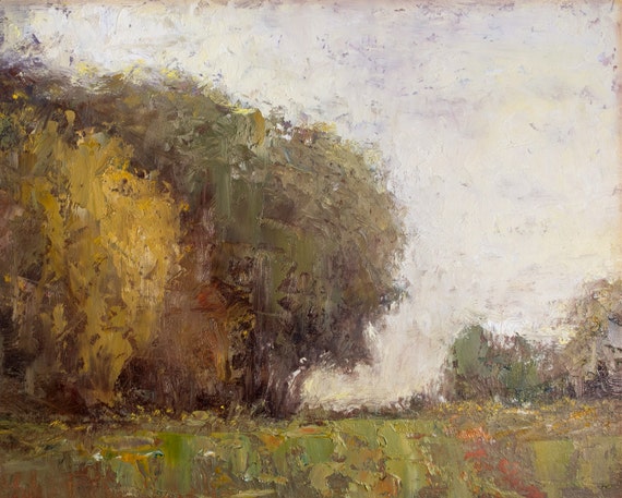 Landscape painting impressionist landscape tonal by GalleryZen
