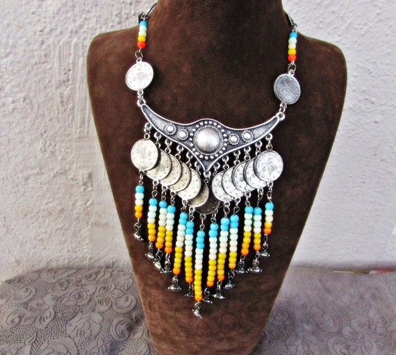 Handcrafted Silver Necklace money necklace made with handmade