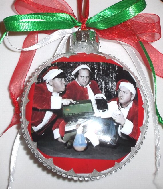 three stooges inspired tribute glass christmas ornament three stooges inspired tribute glass christmas ornament