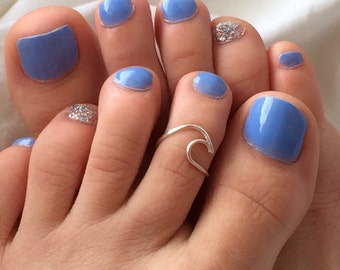 Toe Ring - Toe Rings - Wave Ring - Silver Wave Ring - Wave Ring Sterling Silver - Wave Toe Ring - College Student Gift- Silver Wave Toe Ring