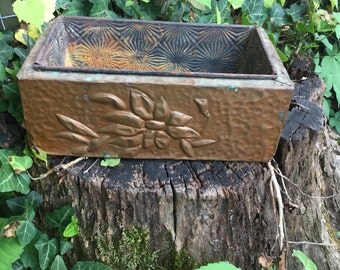 Hammered copper planter/ copper / planter/ vintage ovenex bakeware