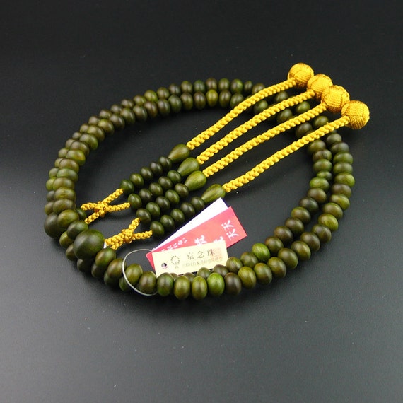 Onenju Large Prayer Beads Japanese Mikan Verawood / Green