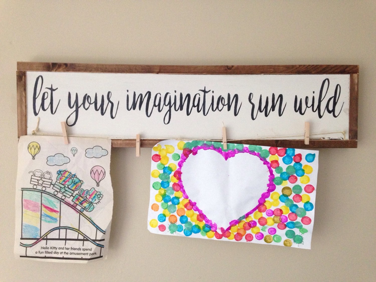 Wooden Artwork Hanger Wood Art Hanger Child's Artwork