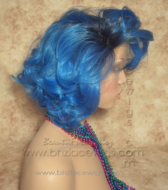 katy perry blue wig dark root blue lace front wig blue lace