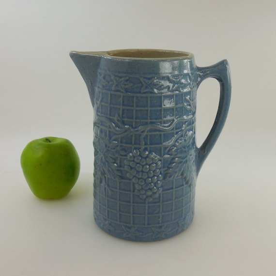 White Hall Stoneware Art Pottery Blue Grape Trellis by DadaRama